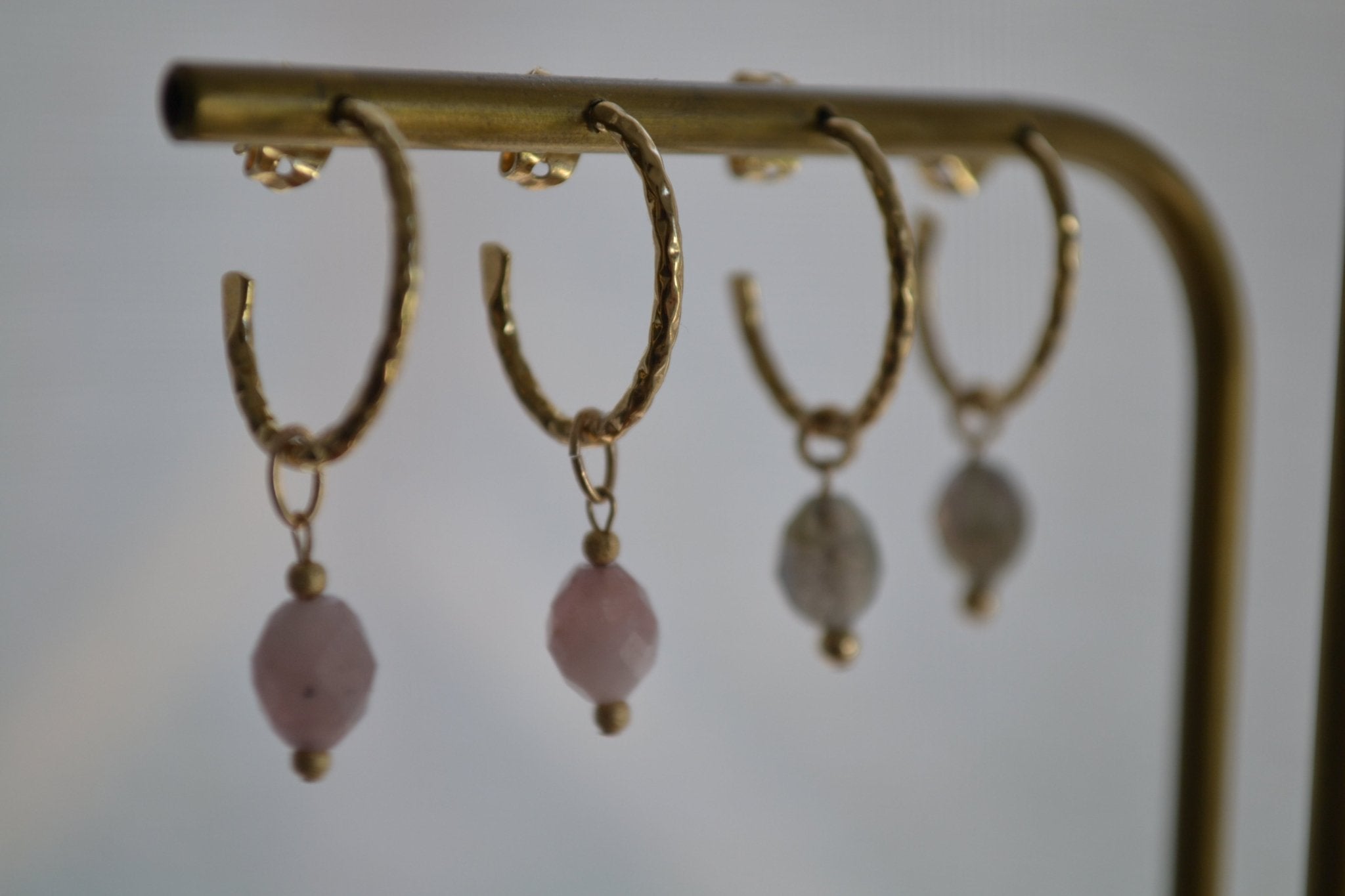 APHRODITE – Quartz Rose boucles d'oreilles, , création artisanale – L'Harmonie Précieuse