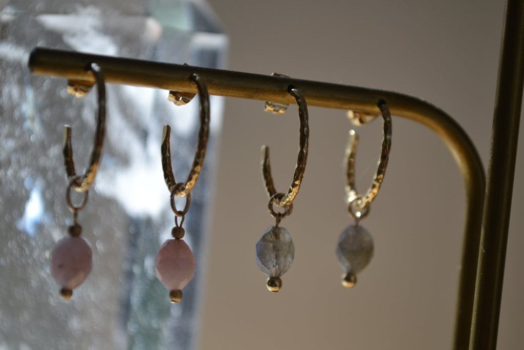 APHRODITE – Quartz Rose boucles d'oreilles, , création artisanale – L'Harmonie Précieuse