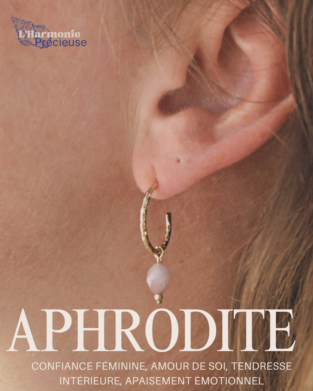 APHRODITE – Quartz Rose boucles d'oreilles, , création artisanale – L'Harmonie Précieuse