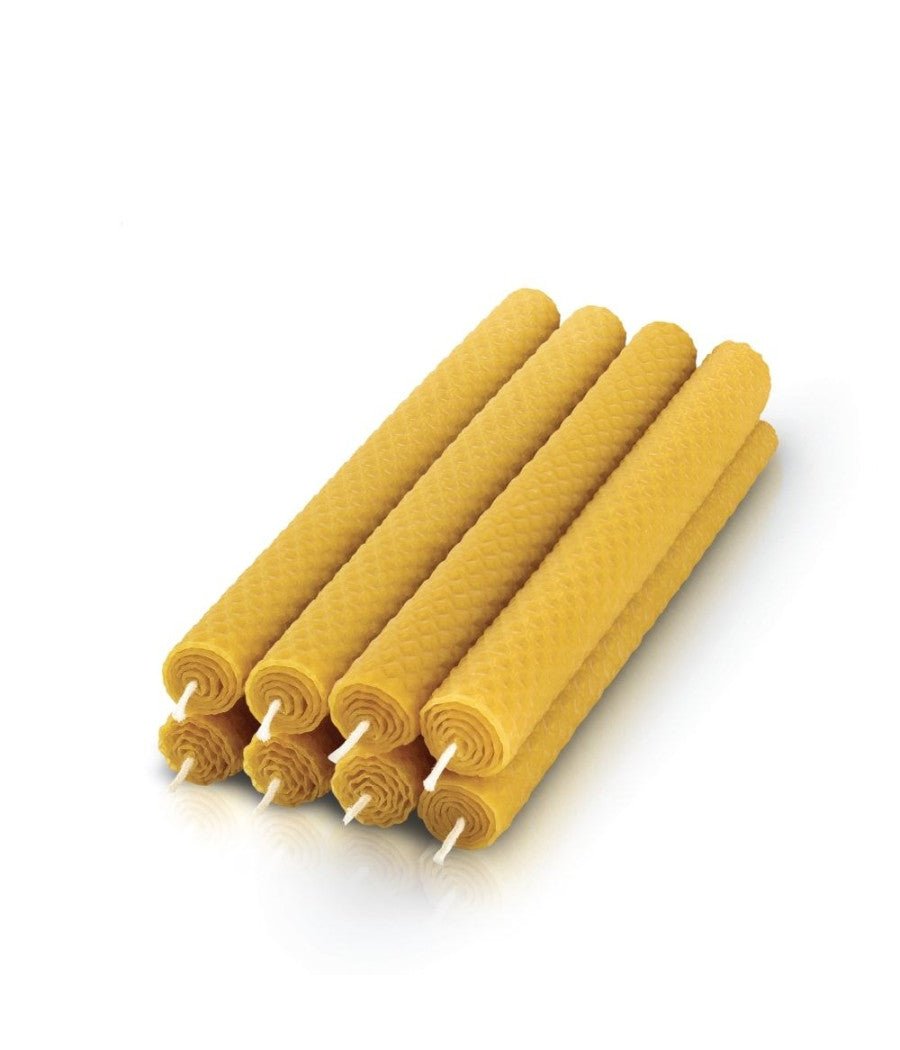 Bougie chandelle en cire d’abeille roulée à la main – 25 cm, , création artisanale – L'Harmonie Précieuse