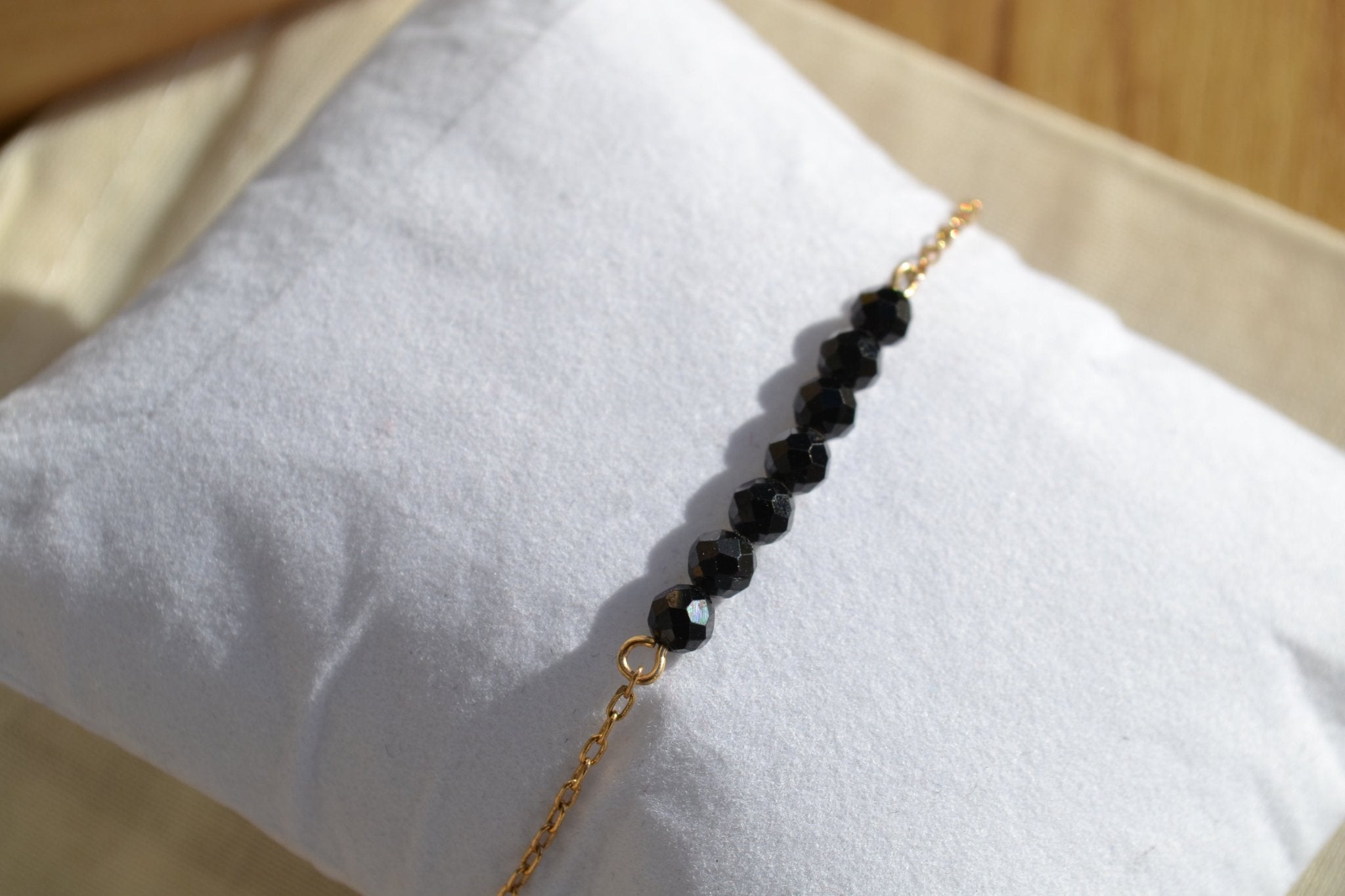 TALISMAN KAÏANOX – Spinelle Noire bracelet 7 gemmes, , création artisanale – L'Harmonie Précieuse