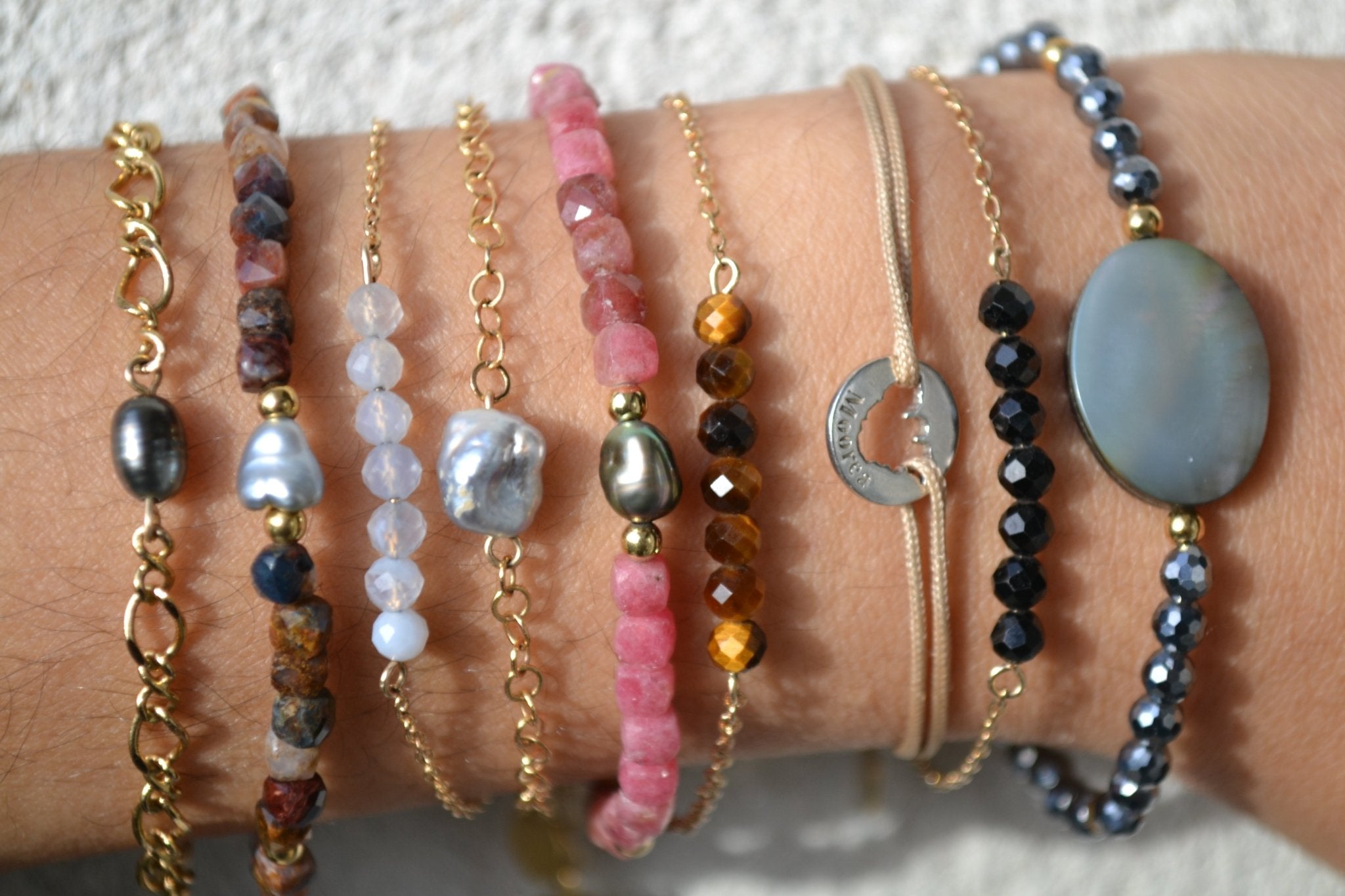 TALISMAN THEIA - Bracelet Œil de Tigre (7 gemmes), , création artisanale – L'Harmonie Précieuse